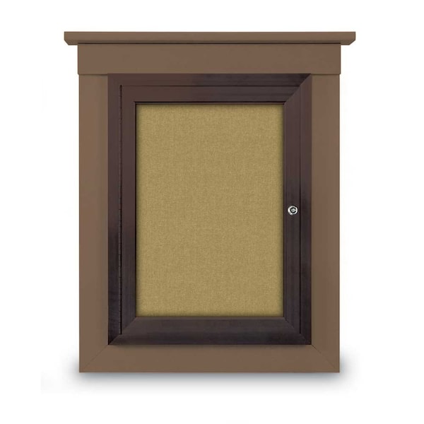 72"x36" 3-Door Enclosed Letterboard, White Vinyl/Cherry